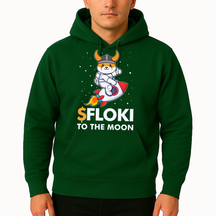 Floki To The Moon Floki Inu Cryptocurrency Bitcoin Hoodie