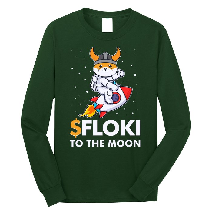 Floki To The Moon Floki Inu Cryptocurrency Bitcoin Long Sleeve Shirt