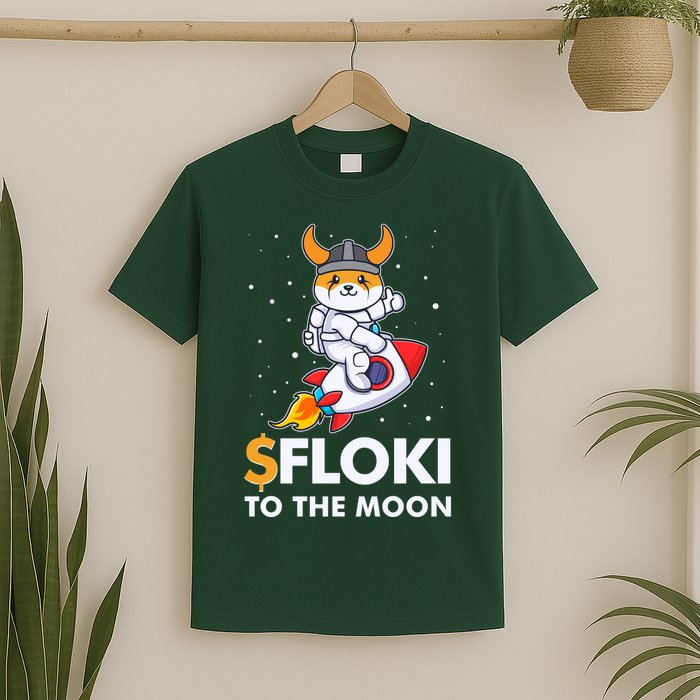 Floki To The Moon Floki Inu Cryptocurrency Bitcoin T-Shirt