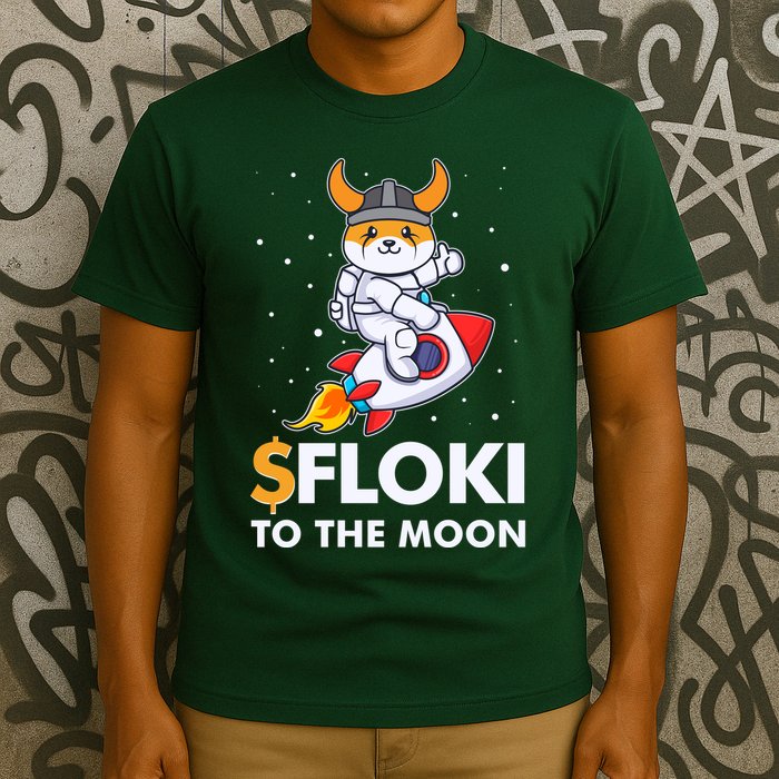 Floki To The Moon Floki Inu Cryptocurrency Bitcoin T-Shirt