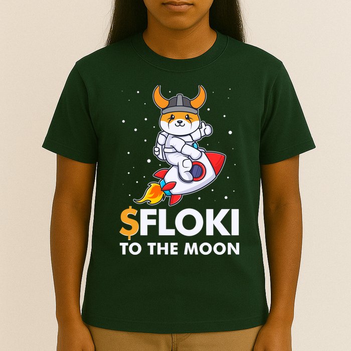 Floki To The Moon Floki Inu Cryptocurrency Bitcoin T-Shirt