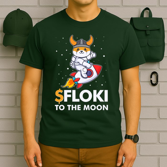 Floki To The Moon Floki Inu Cryptocurrency Bitcoin T-Shirt