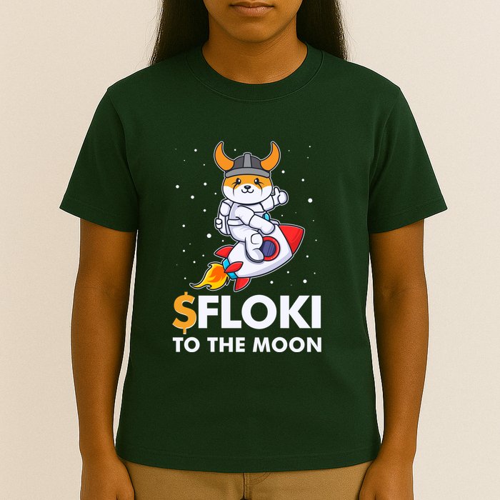 Floki To The Moon Floki Inu Cryptocurrency Bitcoin T-Shirt