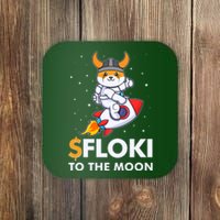 Floki To The Moon Floki Inu Cryptocurrency Bitcoin Coaster