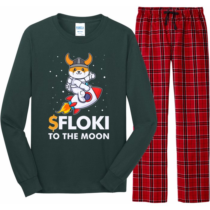 Floki To The Moon Floki Inu Cryptocurrency Bitcoin Long Sleeve Pajama Set