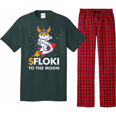 Floki To The Moon Floki Inu Cryptocurrency Bitcoin Pajama Set