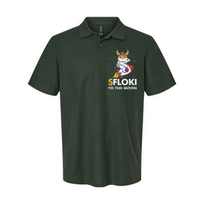 Floki To The Moon Floki Inu Cryptocurrency Bitcoin Softstyle Adult Sport Polo