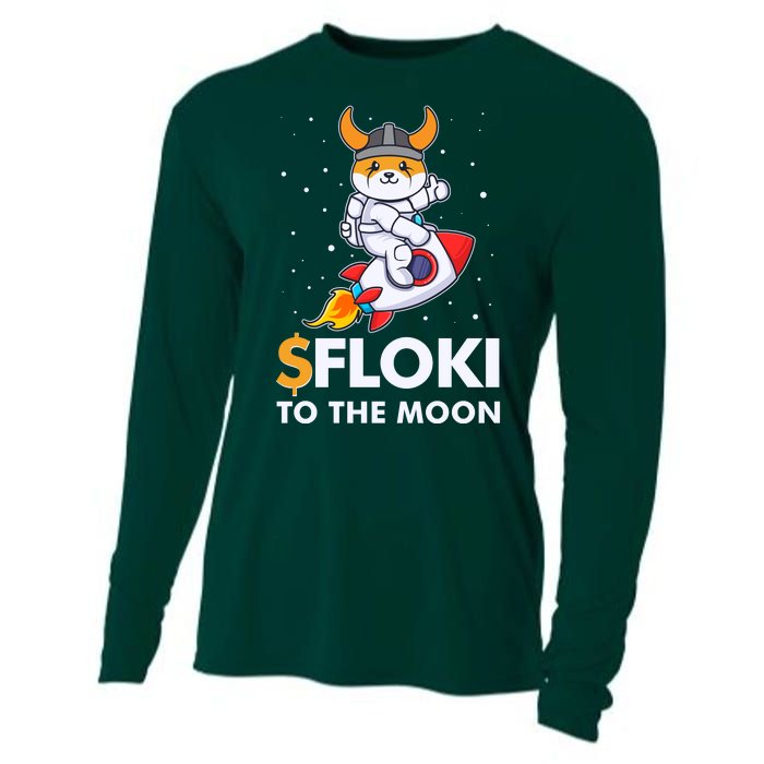 Floki To The Moon Floki Inu Cryptocurrency Bitcoin Cooling Performance Long Sleeve Crew