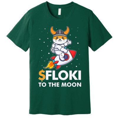 Floki To The Moon Floki Inu Cryptocurrency Bitcoin Premium T-Shirt