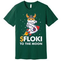 Floki To The Moon Floki Inu Cryptocurrency Bitcoin Premium T-Shirt