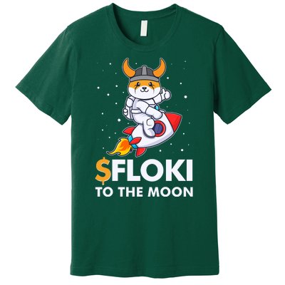 Floki To The Moon Floki Inu Cryptocurrency Bitcoin Premium T-Shirt