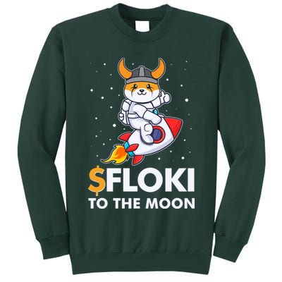 Floki To The Moon Floki Inu Cryptocurrency Bitcoin Tall Sweatshirt