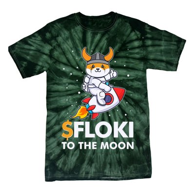 Floki To The Moon Floki Inu Cryptocurrency Bitcoin Tie-Dye T-Shirt