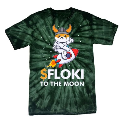 Floki To The Moon Floki Inu Cryptocurrency Bitcoin Tie-Dye T-Shirt