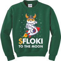 Floki To The Moon Floki Inu Cryptocurrency Bitcoin Kids Sweatshirt