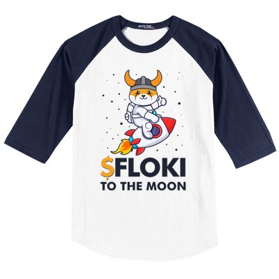 Floki To The Moon Floki Inu Cryptocurrency Bitcoin Baseball Sleeve Shirt