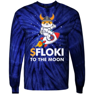 Floki To The Moon Floki Inu Cryptocurrency Bitcoin Tie-Dye Long Sleeve Shirt