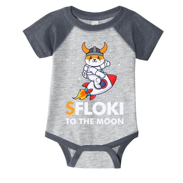 Floki To The Moon Floki Inu Cryptocurrency Bitcoin Infant Baby Jersey Bodysuit
