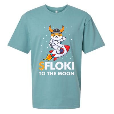 Floki To The Moon Floki Inu Cryptocurrency Bitcoin Sueded Cloud Jersey T-Shirt