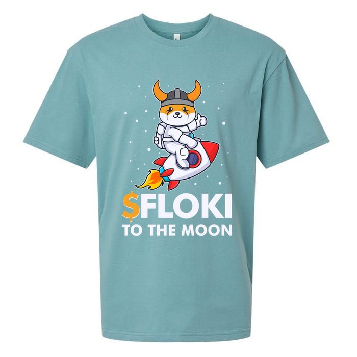 Floki To The Moon Floki Inu Cryptocurrency Bitcoin Sueded Cloud Jersey T-Shirt