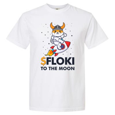 Floki To The Moon Floki Inu Cryptocurrency Bitcoin Garment-Dyed Heavyweight T-Shirt