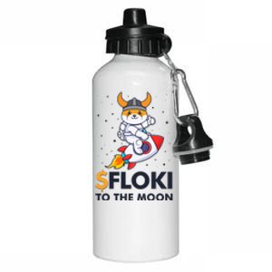 Floki To The Moon Floki Inu Cryptocurrency Bitcoin Aluminum Water Bottle