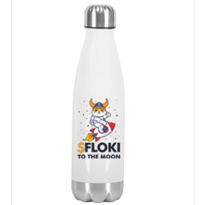 Floki To The Moon Floki Inu Cryptocurrency Bitcoin Stainless Steel Insulated Water Bottle