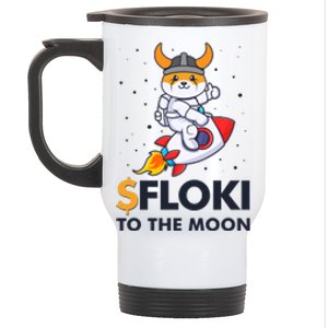 Floki To The Moon Floki Inu Cryptocurrency Bitcoin Stainless Steel Travel Mug