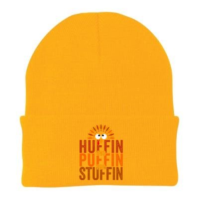 Funny Turkey Trot Huffin And Puffin For Stuffin Knit Cap Winter Beanie