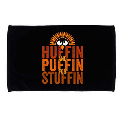 Funny Turkey Trot Huffin And Puffin For Stuffin Microfiber Hand Towel