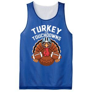 Funny Turkey Turkey And Touchdowns Thanksgiving Fall Gift Mesh Reversible Basketball Jersey Tank