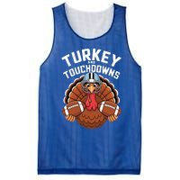 Funny Turkey Turkey And Touchdowns Thanksgiving Fall Gift Mesh Reversible Basketball Jersey Tank