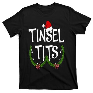 Funny Tinsel Tits Matching Jingle Balls Christmas Couples T-Shirt