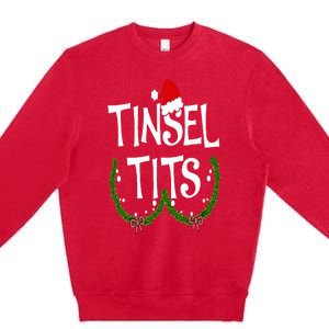 Funny Tinsel Tits Matching Jingle Balls Christmas Couples Premium Crewneck Sweatshirt