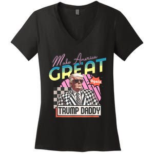 Funny Trump Take America Back DaddyS Home Trump Pink 2024 Women's V-Neck T-Shirt