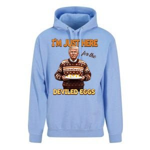 Funny Trump Thanksgiving IM Just Here For The Deviled Eggs Unisex Surf Hoodie