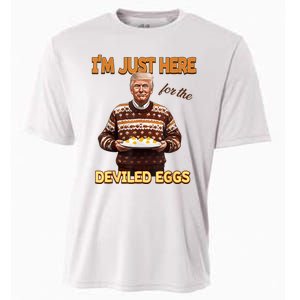 Funny Trump Thanksgiving IM Just Here For The Deviled Eggs Cooling Performance Crew T-Shirt