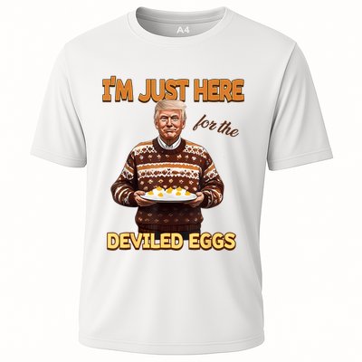 Funny Trump Thanksgiving IM Just Here For The Deviled Eggs Cooling Performance Crew T-Shirt