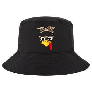 Funny Thanksgiving Turkey Face Leopard Glasses Family Costume Cool Comfort Performance Bucket Hat