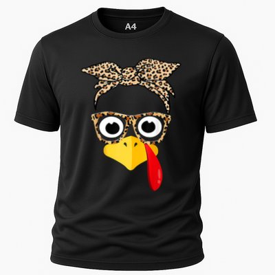 Funny Thanksgiving Turkey Face Leopard Glasses Family Costume Performance Shirt