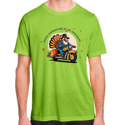 Funny Turkey Thanksgiving Slogan Funny Motorbiker Turkey Quote Funny Thanksgivin Adult ChromaSoft Performance T-Shirt