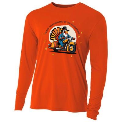 Funny Turkey Thanksgiving Slogan Funny Motorbiker Turkey Quote Funny Thanksgivin Cooling Performance Long Sleeve Crew