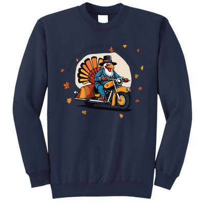 Funny Turkey Thanksgiving Slogan Funny Motorbiker Turkey Quote Funny Thanksgivin Sweatshirt