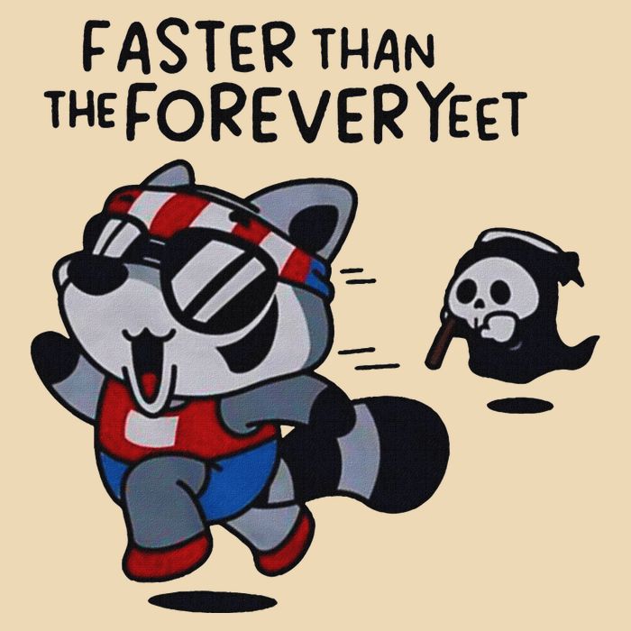 Faster Than The Forever Yeet Run Away Faster Drawstring Bag