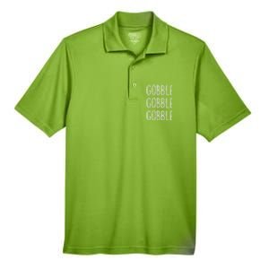 Funny Turkey Trot Fall Sayings Thanksgiving Gobble Gobble Men's Origin Performance Pique Polo