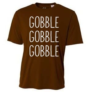 Funny Turkey Trot Fall Sayings Thanksgiving Gobble Gobble Cooling Performance Crew T-Shirt