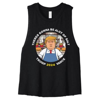 Funny Trump Theres Gonna Be Alot Of Salt Trump Vance 2024 Women's Racerback Cropped Tank