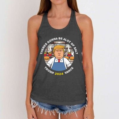 Funny Trump Theres Gonna Be Alot Of Salt Trump Vance 2024 Women's Knotted Racerback Tank