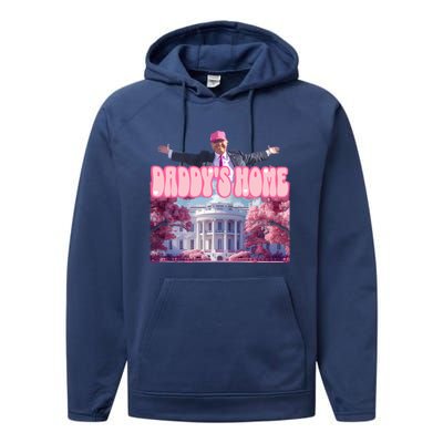 Funny Trump Take America Back DaddyS Home Trump 2024 Cool Gift Performance Fleece Hoodie