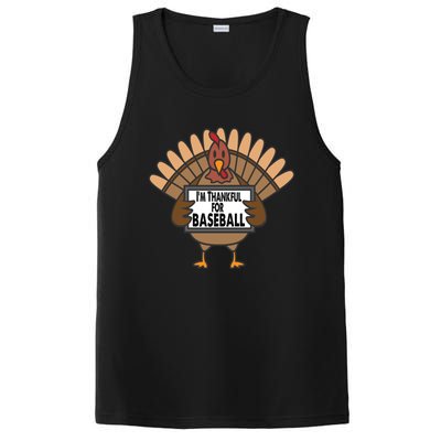 Funny Thanksgiving Turkey IM Thankful For Baseball Gift PosiCharge Competitor Tank